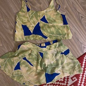 Banana Leaf Crop Top and Shorts set